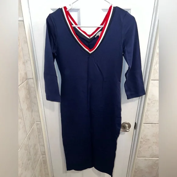 charlotte russe navy blue dress Charlotte Russe navy blue lace lined off the shoulder mini cocktail party  dress